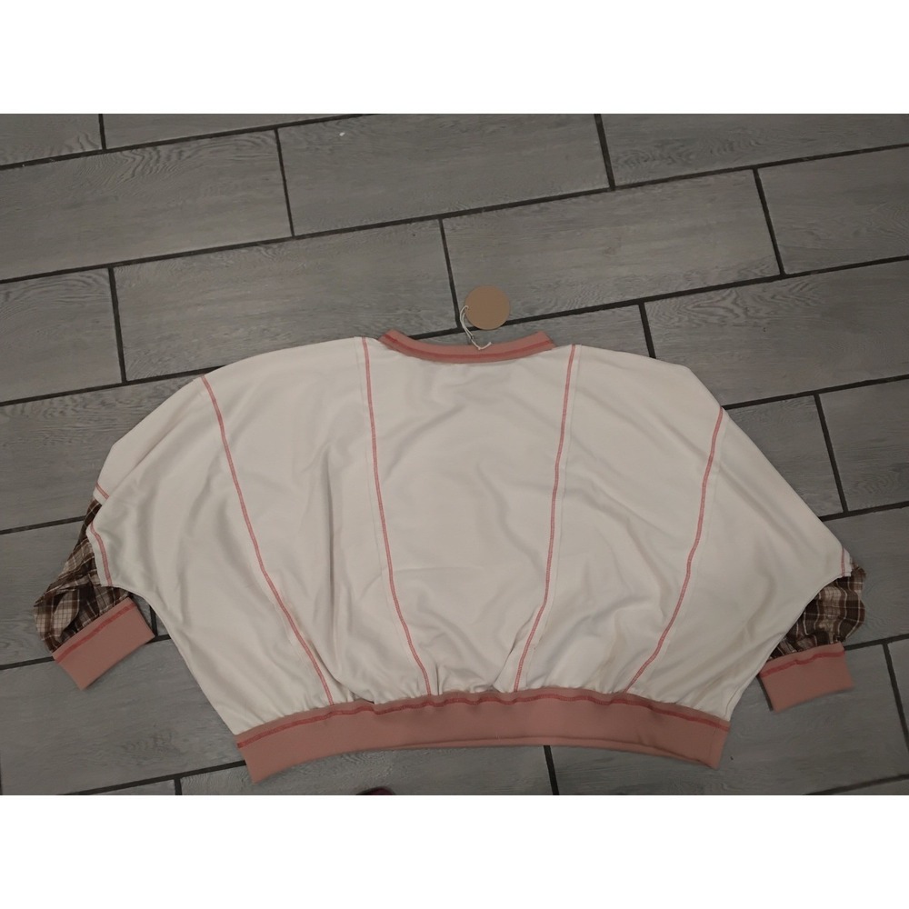 NWT BIBI‎ American Flag Patch Distressed Graphic Sweatshirt Women's Size XL - Picture 7 of 7
